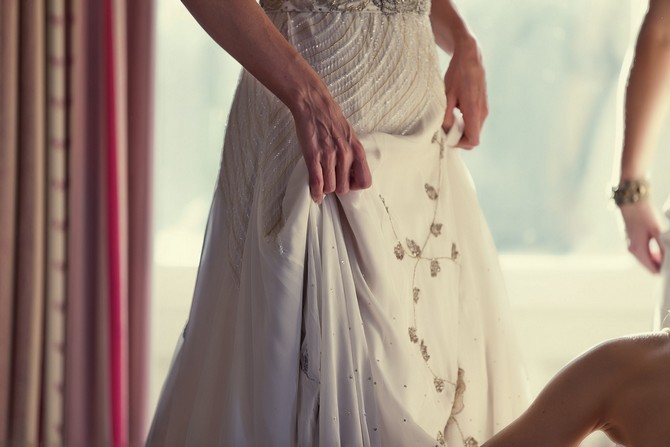 bride wedding dress getting ready 